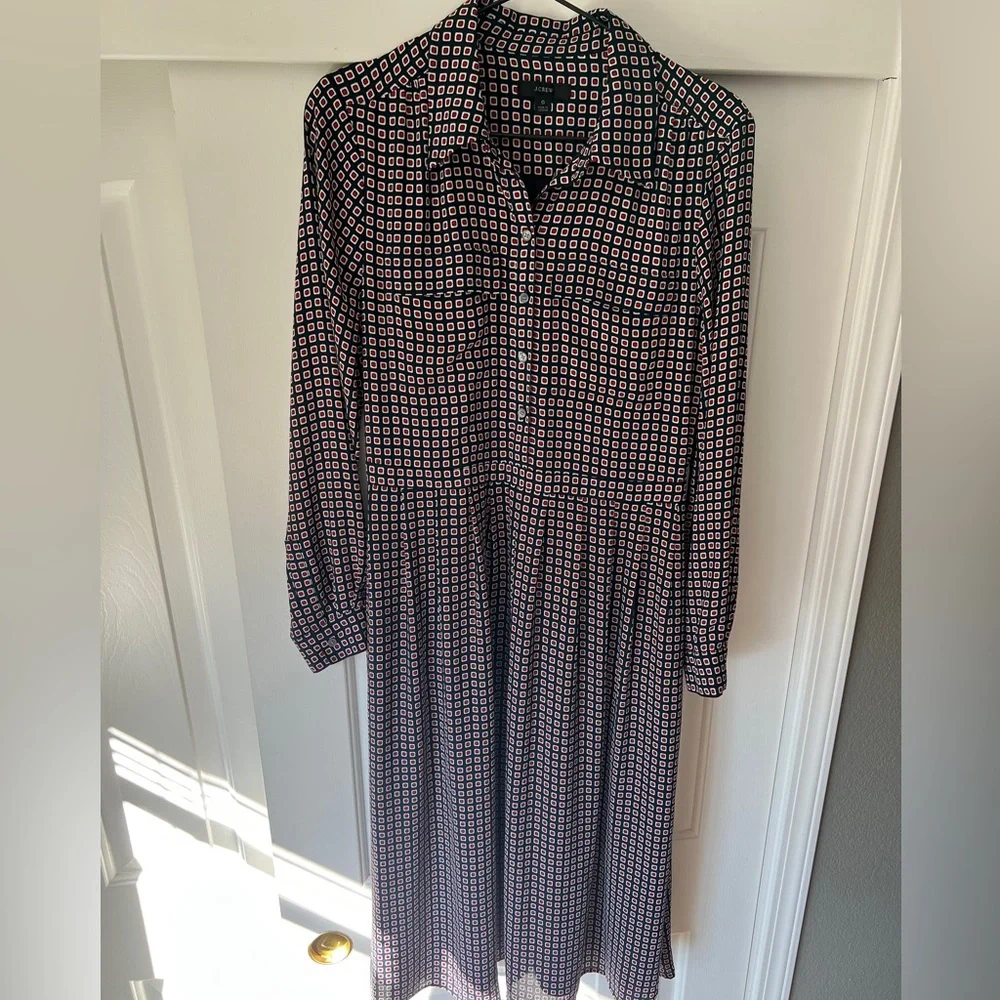 J. Crew button front dress in geometric print - Picture 2 of 5